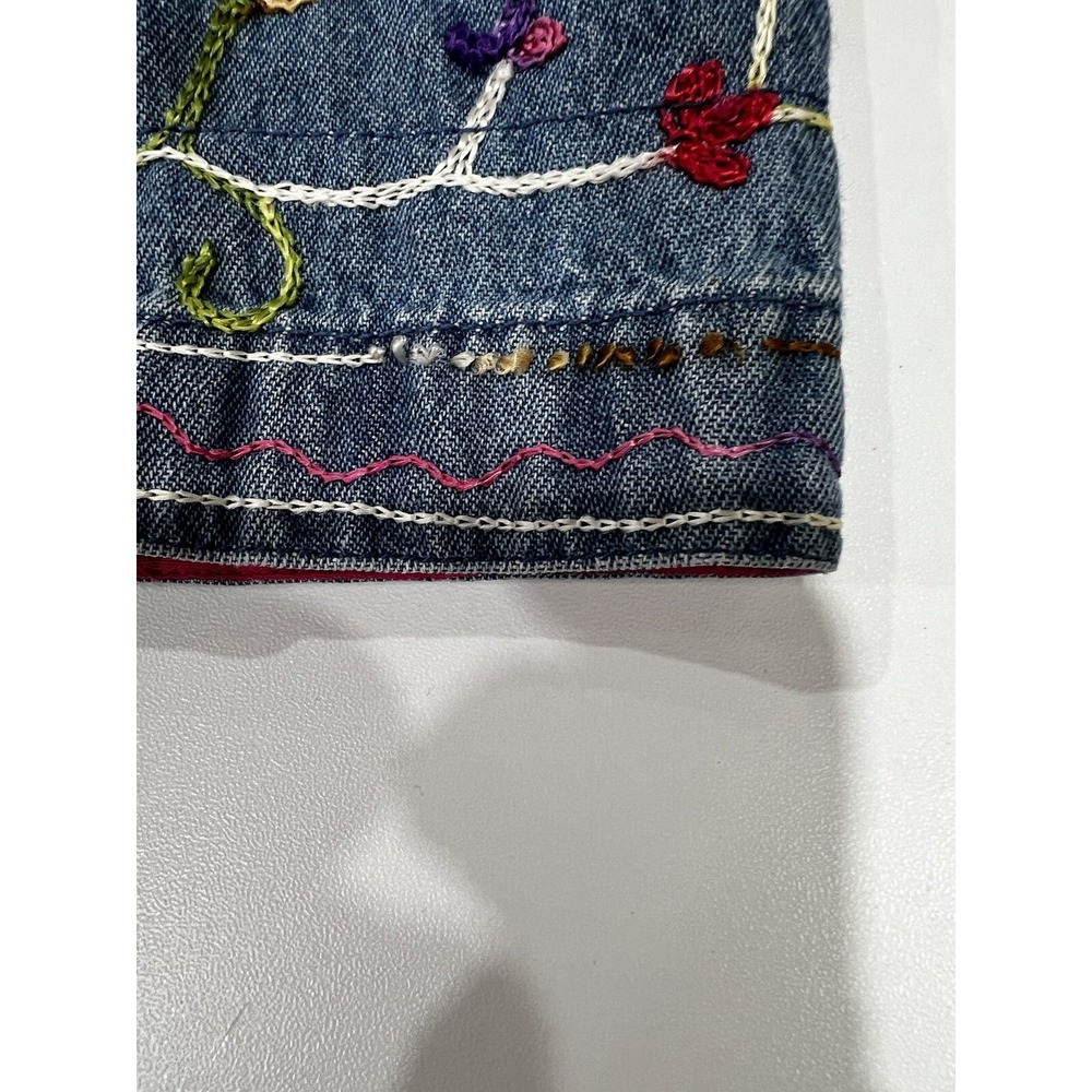 QUACKER FACTORY  Cotton Beaded Denim Jean Jacket Butterflies Embroidered Size 1X - Picture 9 of 16